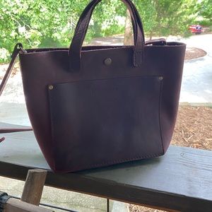Portland leather crossbody mini MERLOT!